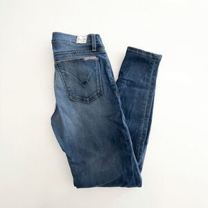 Hudson Super Skinny Crop Krista Womens Low Rise Distress Light Wash Blue Jeans S
